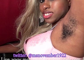 Msnovember hairy armpits hairy pussy and hairy ass lifted for you posing in chair and spread eagle black armpit fetish on sheisnovember