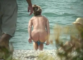 Public beach nudism video