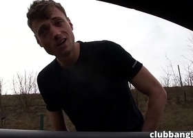 Lonely hitchhiker suck and fucks anal for a ride to town
