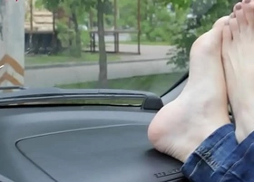 Pretty Bare Feet on Car Dashboard Part 1- xxx vids prettyfeetvideo xxx video 