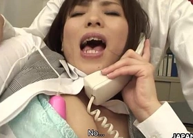Sasaki the office worker stimulated during her business call