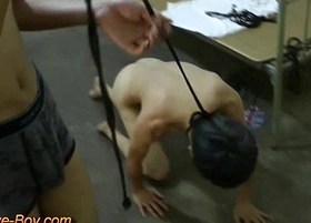 Slim horny slave boy doggy trainning