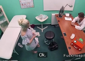 Doctor shoots and bangs blonde patient