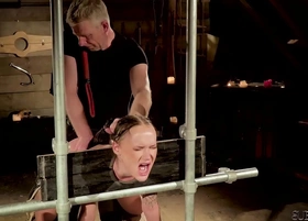 Hot bdsm sex for teen slave getting punished and fucked
