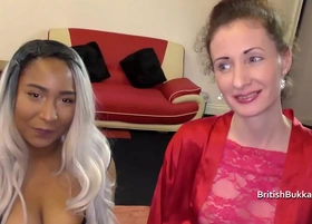 Nervous mid 40's first bukkake with younger black lady