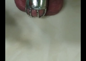 Gluing my penis to my chastity cage