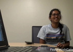 Indian petite college students red feet soles preview