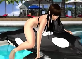 Hentai porn sexy naked stripper dance in beach