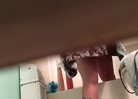 Watching my sister dry off after shower