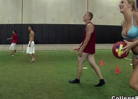 Young teens play strip dodgeball on college rules cr12385