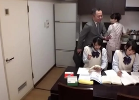 Japanese father fuck his teen daughters