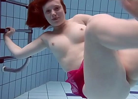 Underwater swimming teenie lenka gets naked