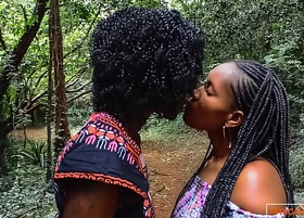 Public walk in park private african lesbian toy play