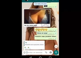 Angela is a friend from work we apply oneself to on whatsapp i convince her to make a video fascination she tells me she wants to see my cock in be passed on video fascination she shows me her huge tits plus she comes in less than 5 minutes