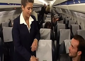 Charming brunette air-hostess alyson ray proposed migrant to poke her juicy ass after scheduled flight