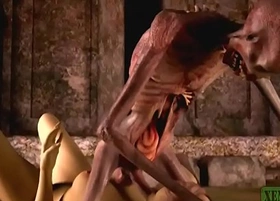 Graveyard's horny guardian monster porn horrors 3d