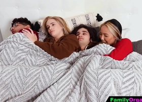 FamilyOrgasm - Siblings with an increment of their Stepsister are Freezing with an increment of Need to Warm Up