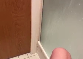 My hot MILF stepmother caught me spying on her in the shower in a shared hotel room.