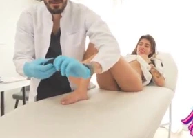 I ask the shy doctor to restraint me out and inveigle him to fuck me abiding in his office