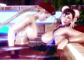 Street Fighter Cammy FUCKS Chun Li regarding a Huge Futa Cock in her Ass and Pussy.