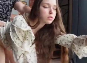 My stepsister doesn\'t mind fucking on the floor.