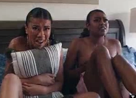 Young blacklist guy pervs hard on two ebony teen lesbians