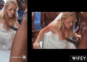 WIFEY Bride Danielle Renae Gets Stretched Out In 5-BBC Gangbang While Hubby Watches