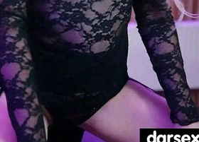 Gorgous babe in stockings tasiting a dick 26