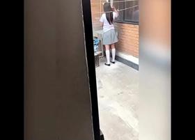 He fucks his teenage schoolgirl neighbor after doing the laundry and convinces her little by little while her parents are not there Mexican whores amateur sex